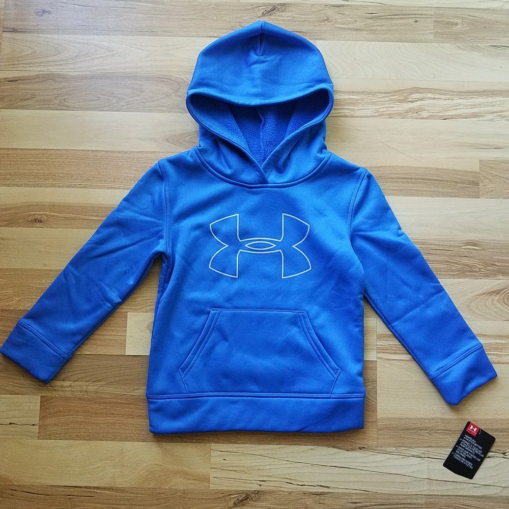 SALE! $15 Kids Under Armour Fleece Big Logo Hoodie Blue